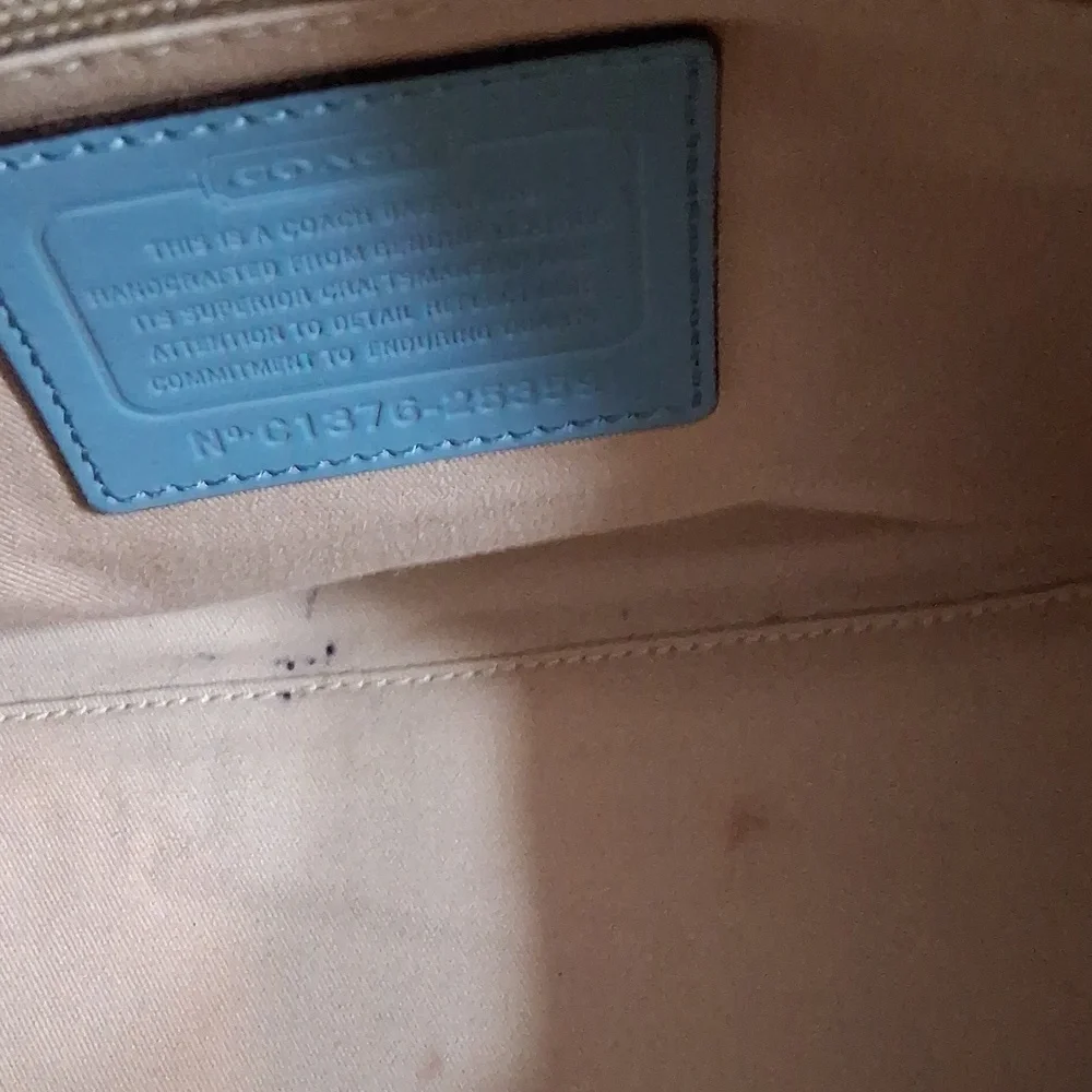 Coach Chelsea Carryall Elegant Robin Egg Blue Leather Satchel Bag - Picture 11 of 11